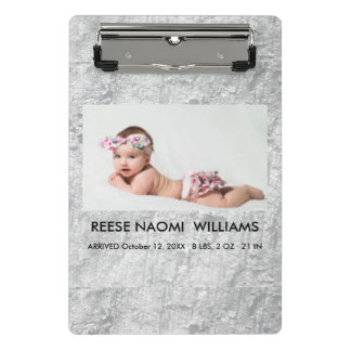Einfach elegante süße Baby-Mädchen-Foto Mini Klemmbrett