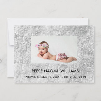 Einfach elegante süße Baby-Mädchen-Foto Mitteilungskarte