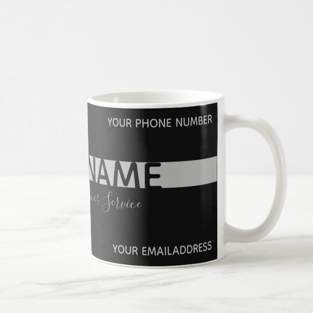 Einfach elegante Tasse in Schwarz-Graustreifen (Rechts)