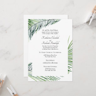 Einfach elegante tropische Palmwedding-Dekoration Einladung