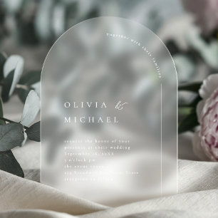 Einfach elegante Typografie Moderne Arch Wedding Acryleinladungen