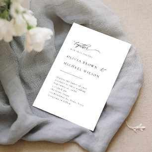 Einfach elegante Typografie Moderne Hochzeit Einladung