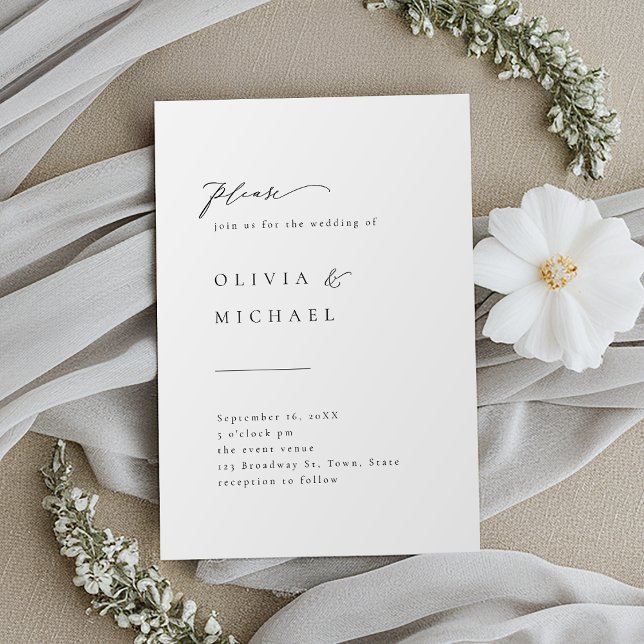 Einfach elegante Typografie Moderne Hochzeitseinla Einladung (Simply Elegant Typography Modern Wedding Invitatio Invitation)