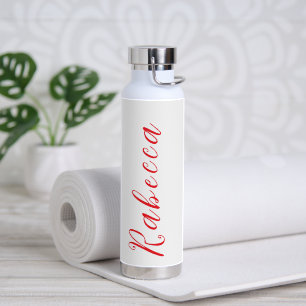 Einfach Elegante verbrannte orange Schrift Trinkflasche