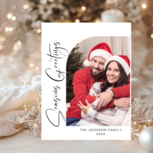 Einfach elegante Weihnachts-Foto-Grußkarte Postkarte