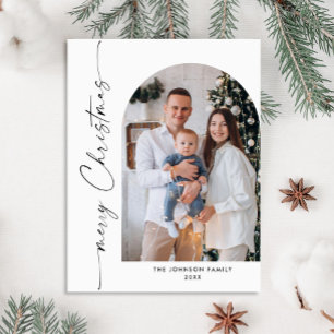 Einfach elegante Weihnachtsgruß-Foto Postkarte