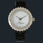 Einfach eleganter Personalisierter Black Kristall Armbanduhr<br><div class="desc">Einfach Eleganter Personalisierter Black Kristall Watch Perfektes Geschenk für Mama,  Freundin oder Ehefrau - eine schöne schwarze Armbanduhr mit glänzenden Nashornsteinen. Für lässige Spaziergänge oder einen Abend draußen kann diese Uhr zu jeder Tageszeit getragen werden.</div>