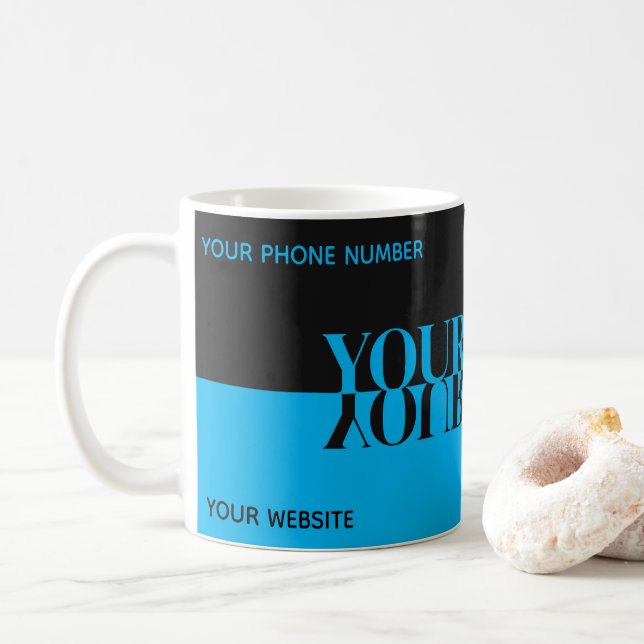 Einfach eleganter, schwarz-blau-reflektierender Na Kaffeetasse (Mit Donut)