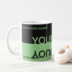 Einfach eleganter, schwarz-grüner Reflektionsname Kaffeetasse