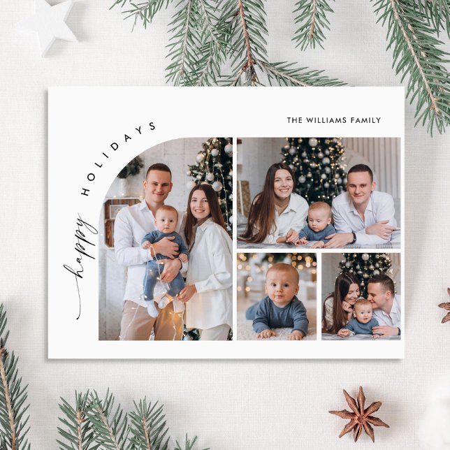 Einfach Eleganter Urlaub 4 FOTO Weihnachtsgrüße Postkarte (Von Creator hochgeladen)