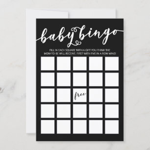 Einfach elegantes Baby-Duschbingo Einladung