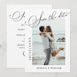 Einfach elegantes Calligraphy Wedding Foto Save The Date