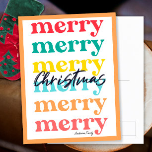 Einfach Elegantes Farbige Orange Frohe Weihnachten