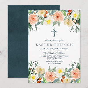 Einfach Elegantes Floral Osterfest Einladung