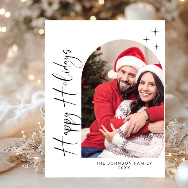 Einfach Elegantes FOTO Weihnachten Gruß Postkarte (Von Creator hochgeladen)