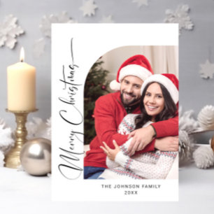 Einfach Elegantes FOTO Weihnachten Gruß Postkarte