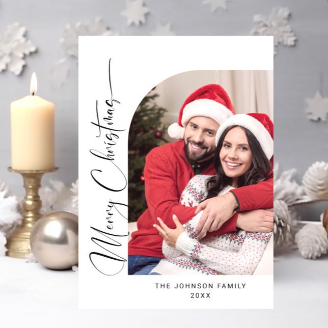 Einfach Elegantes FOTO Weihnachten Gruß Postkarte (Von Creator hochgeladen)