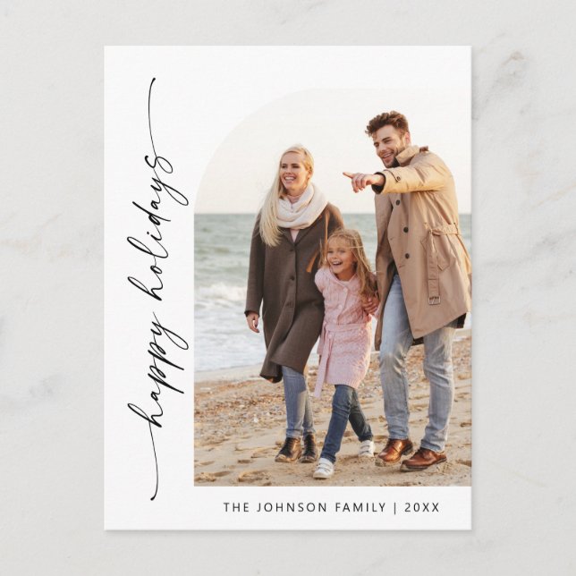 Einfach Elegantes FOTO Weihnachten Gruß Postkarte (Vorderseite)