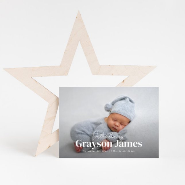 Einfach Elegantes Full Foto mit Collage Birth Ankündigung (Von Creator hochgeladen)