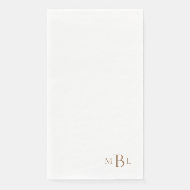 Einfach elegantes Gold Monogram II Serviette (Vorderseite)