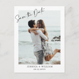 Einfach elegantes Hochzeitsimples Save the Date Fo Postkarte