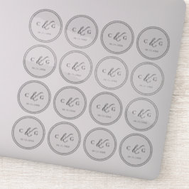 Einfach elegantes Monogramm Moderne Hochzeit trans Aufkleber