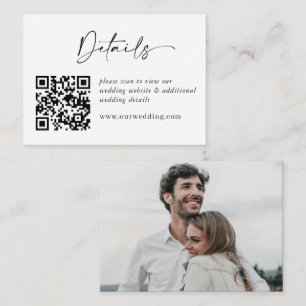 Einfach elegantes QR-Foto mit Minimalistischen Det Begleitkarte