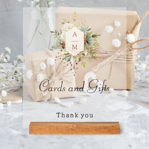 Einfach elegantes Weihnachtsblumenmonogramm Acrylschild