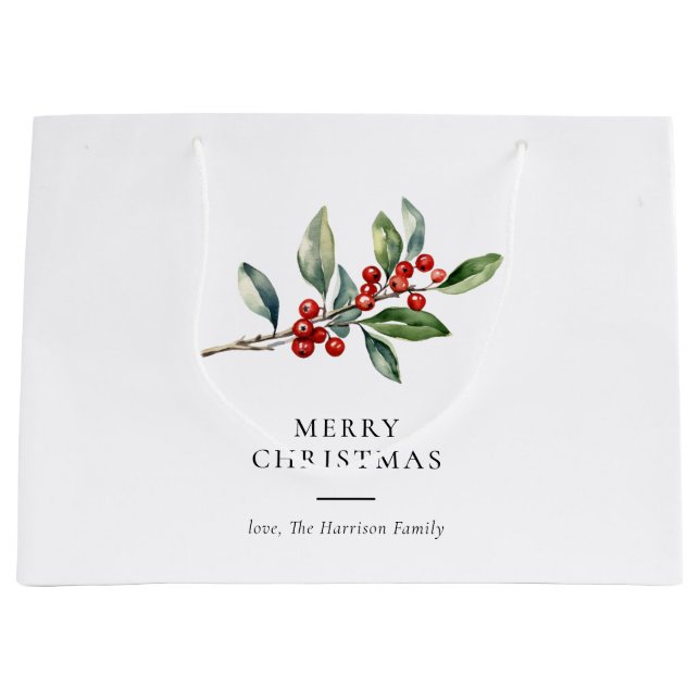 Einfach Elegantes Weihnachtswasser Botanisch Große Geschenktüte (Vorderseite)