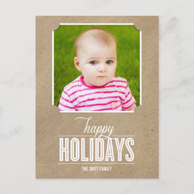 Einfach erstellte Holiday Foto Card Postkarte (Vorderseite)