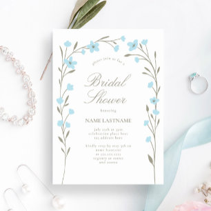 Einfach etwas Blaues Wildblume Brautparty Einladung