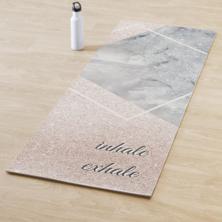 Einfach Exhale Eleganter Marmor Gold Sprinkle Yogamatte