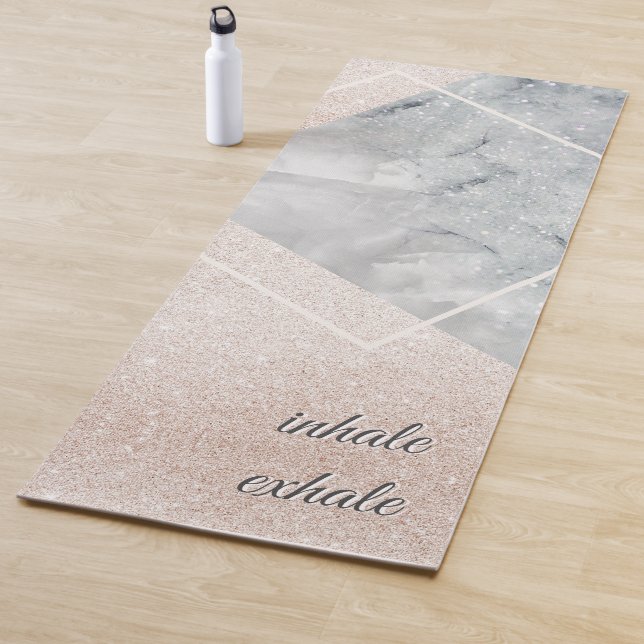 Einfach Exhale Eleganter Marmor Gold Sprinkle Yogamatte (Beispiel)