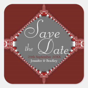 Einfach Fancy Save-the-Date-Aufkleber Quadratischer Aufkleber