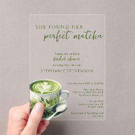 Einfach fand sie ihr perfektes Matcha-Brautparty Acryleinladungen