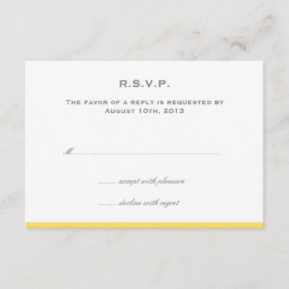 Einfach Farbe Grenze gelbe Hochzeit rsvp Reaktion Karte