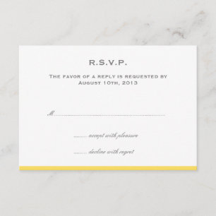 Einfach Farbe Grenze gelbe Hochzeit rsvp Reaktion Karte
