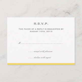Einfach Farbe Grenze gelbe Hochzeit rsvp Reaktion Karte