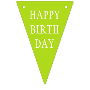 Einfach Farben & Text: GLÜCKLICHER GEBURTSTAG Wimpelkette