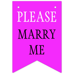 Einfach Farben und Text: BITTE MARRY ME Wimpelkette