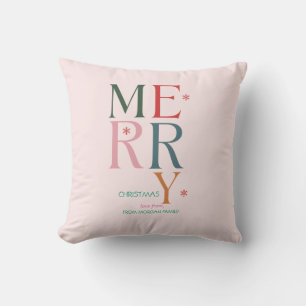 Einfach farbenfroh, froh Weihnachten Pink Kissen
