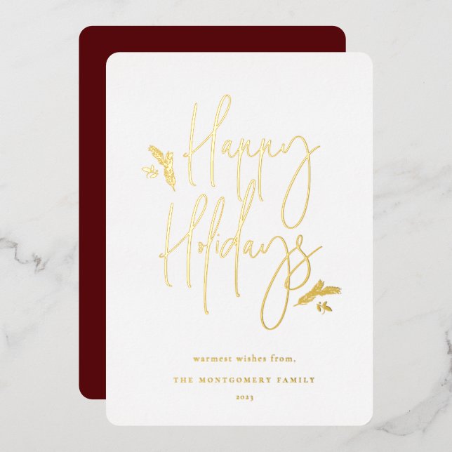 Einfach festes Skript Folien Feiertagskarte (Vorderseite/Rückseite)