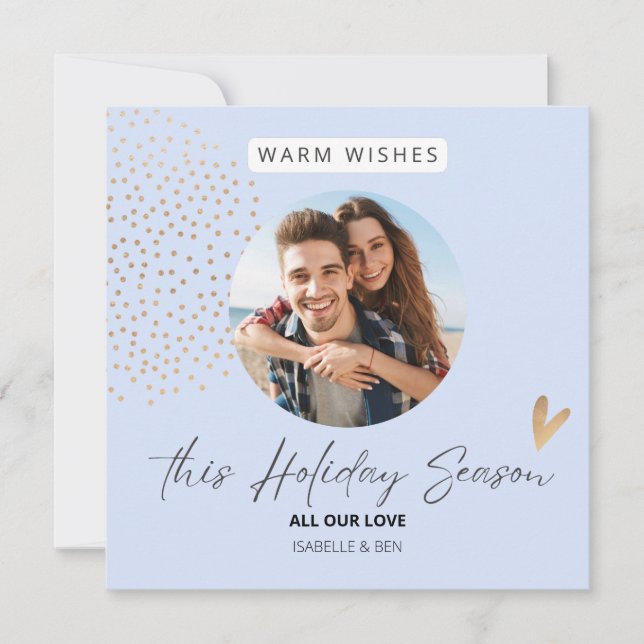 Einfach festlicher Couple Foto Weihnachtsfeiertag Feiertagskarte (Vorderseite)