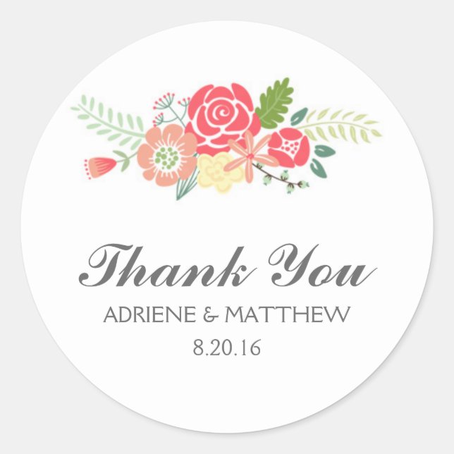 Einfach floraler Dank, dass du Sticker hochzackst (Vorderseite)