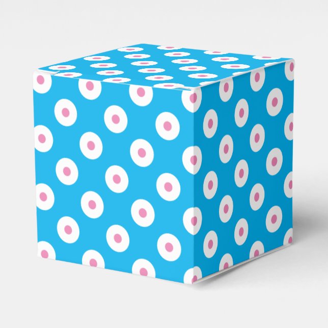 Einfach & freundlich Blau, Weiß und Pink Polka gep Geschenkschachtel (Vorderseite)