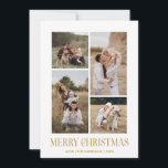 Einfach frohe Weihnachten 4 Foto Collage | GOLD<br><div class="desc">Senden Sie Ihre Urlaubssaison mit unserer minimalistischen und stilvollen Urlaubskarte mit einer atemberaubenden 4-Foto-Collage vorne und einer eindrucksvollen "Frohe Weihnachtsbotschaft" in der modernen GOLD COLOR Typografie mit Retrovibes. Personalisieren Sie die Kartenvorderseite mit Ihren eigenen Fotos und benennen Sie sie für eine wirklich einzigartige Touch. Die Rückseite der Karte behält das...</div>