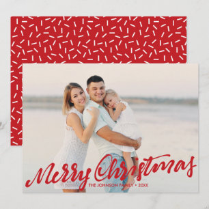 Einfach frohe Weihnachten Volles Foto Rot Karte