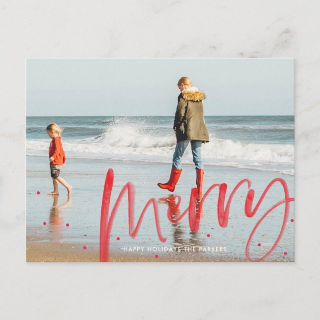 Einfach frohe Weihnachts-Foto-Postkarte Postkarte (Vorderseite)