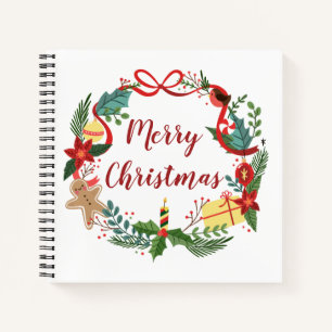 Einfach froher Weihnachtskranz Notebook Notizbuch