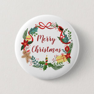 Einfach froher Weihnachtskranz Schaltfläche Butt Button